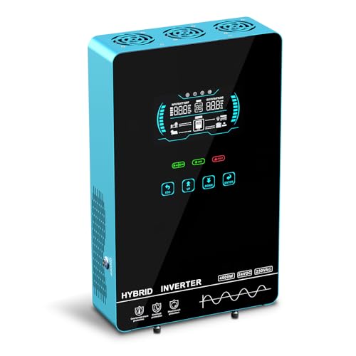 POWLAND 4000W Hybrid Solar Inverter | 24V DC to 120V AC Pure Sine Wave | LCD Display with Glass Top...