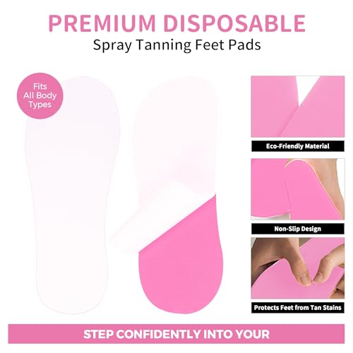 100 Pcs Tan Spray Tanning Essentials Kit: 20 Each Hair Nets, Nose Plugs, Sticky Spray Tan Feet Pads & Disposable Undergarments,Premium Quality Accessories for Salons