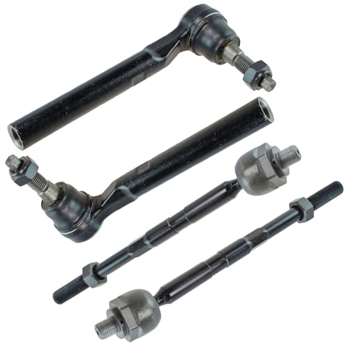 TRQ Inner and Outer Driver and Passenger Side Tie Rod Set 4 Piece Compatible with 2006 Hummer H3 16mm Thread Tie Rods 2007-2010 Hummer H3 2009-2010 Hummer H3T