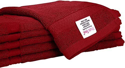 Utopia Towels [12 Pack Premium Wash Cloths Set (12 X 12 Inches) 100% Cotton Ring Spun, Highly Absorbent And Soft Feel Essential Washcloths For Bathroom, Spa, Gym, And Face Towel (Red) #TOP4