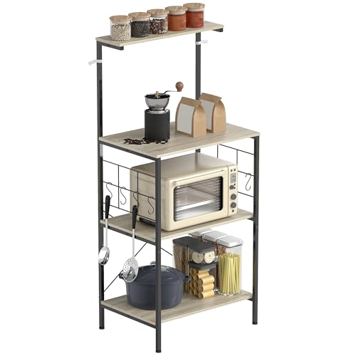 HOMCOM Scaffale da Cucina a 4 Livelli, Mobile per Microonde