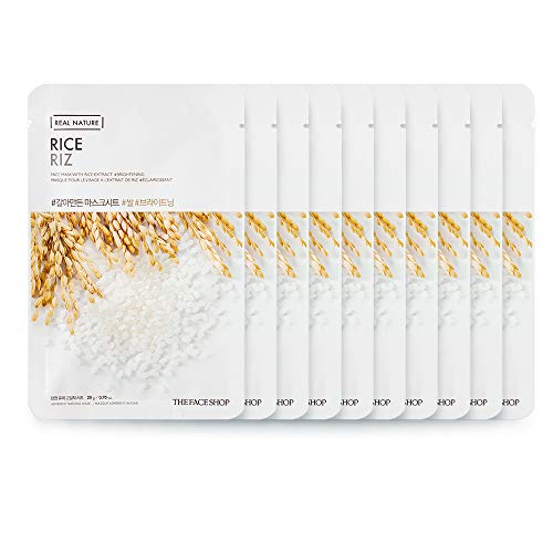 THE FACE SHOP Actual Nature Masks Sheet 10 Pcs Bundle (Rice), 20 g.