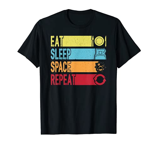 Astrología Regalo Vintage Eat Sleep Space Repeat Atrónomo Camiseta