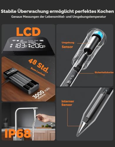 GoveeLife Fleischthermometer Kabellos Grillthermometer Bluetooth mit Alerts – Ansicht 6