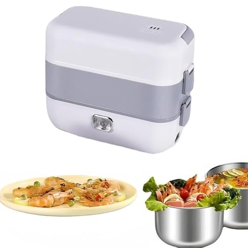 炊飯器 小型 1合 2合 用 ポータブル 弁当箱型 ,小型炊飯器 炊き対応 弁当箱型ポータブル ステンレス製 保温加熱機能 携帯便利 通勤学生オフィス用 お米おかず同時調理 二層