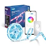 Tapo TL61-5 Dimmable Multicolour LED Strip Light for Bedroom,2100 mcd 5M LED Lights, Cuttable,Voice Control,No Hub Required Bedroom Accessories,App Control, Alexa,Google Home,Energy Saving