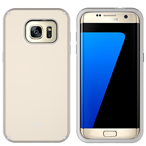 S7 Edge Case, Galaxy S7 Edge Case, MagicSky Slim Corner Protection Shock Absorption Hybrid Dual Layer Armor Defender Protective Case Cover for Samsung Galaxy S7 Edge (Gold)