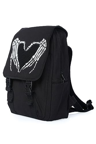 Lost Queen Gothic Darkest Love Knapsack Bone Skeleton Heart Hands Backpack2