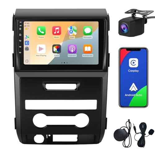 Junsun 5G WiFi Car Radio Stereo for Ford F150 2009-2012,Wireless CarPlay-Android Auto,9 HD IPS Touch Display Support GPS DSP RDS,Upgrade Bluetooth 5.0 AM-FM with Backup Camera 2GB RAM 32GB ROM