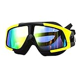 - correas de doble hombro con hebillas ajustables, gafas de natación actualizadas con fotogramas y juntas de silicona suaves para reducir la presión alrededor de los ojos y cabeza.