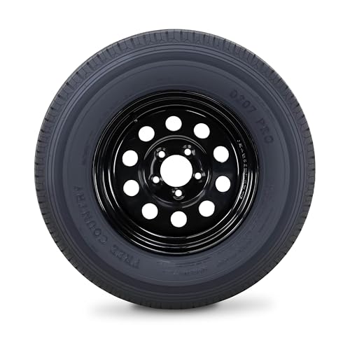 Image of Free Country Trailer Tire Wheel ST185 /80R13 8-Ply D 99N 5X4.5 Black Mod Rim