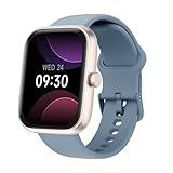 TOOBUR Smart Watch for Men Women, Alexa Built-in, Answer/Make Calls, 1.91" HD Screen Fitness Watch, IP68 Waterproof, 100 Sports, Heart Rate Monitor, Sleep Tracker Compatible Android iOS, Silver Blue
