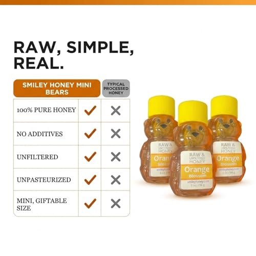 Paquete de 3 frascos de miel pura naranja 2oz miniatura 4