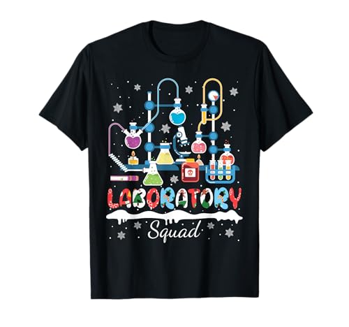 Laboratory Squad Cute Santa Hat Lab Tech Christmas 2026 2027 T-Shirt