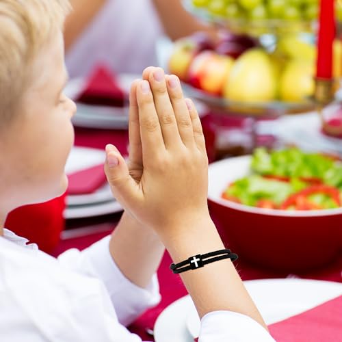 Rebundex Taufgeschenke Jungen Kreuz Armband Taufe Geschenk Junge Patenkind Gastgeschenk Taufe Kinder Taufgeschenk für Jungs Originelle Christliche Geschenke zur Taufe