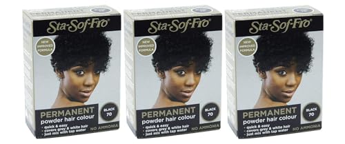 Sta-Sof-Fro polvo tinte cabello 8g negro pack 3 miniatura 1