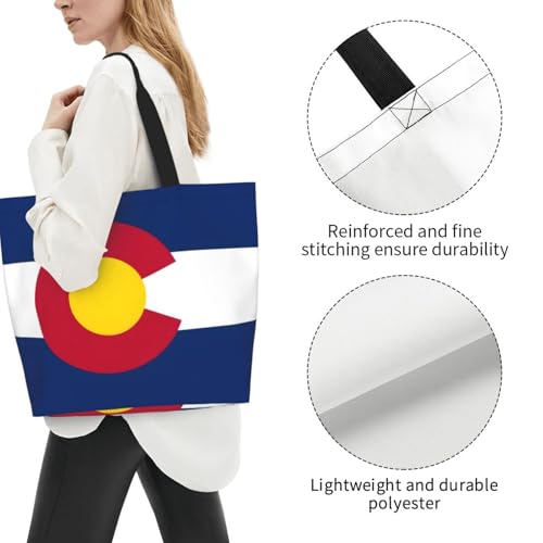 State Flag Shoulder Tote Bag Patriotic Large Reusable Shopping Bags for Women Men Gym Yoga Beach Travel2