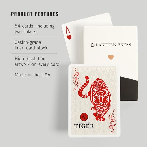 Baraja de Poker Silhouette Año del Tigre Lantern Press miniatura 3