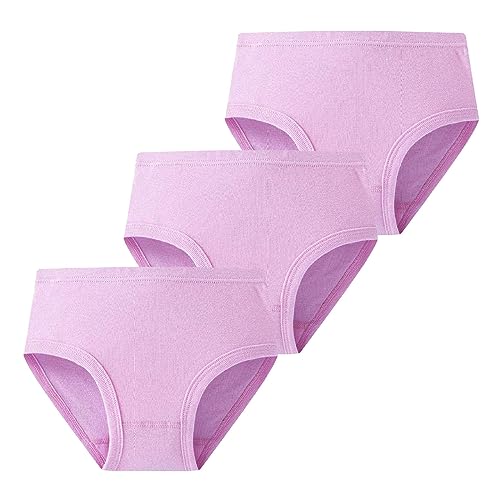 Generic Little Girl Solid Underwear Toddler 𝙿anties Big Kids Undies Soft Cotton Breathable Sports 𝙺𝚗ickers Pack of 3