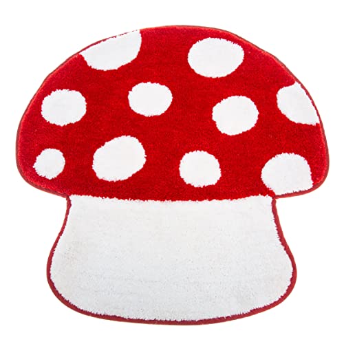 Sass & Belle Tapis de bain touffeté champignon rouge