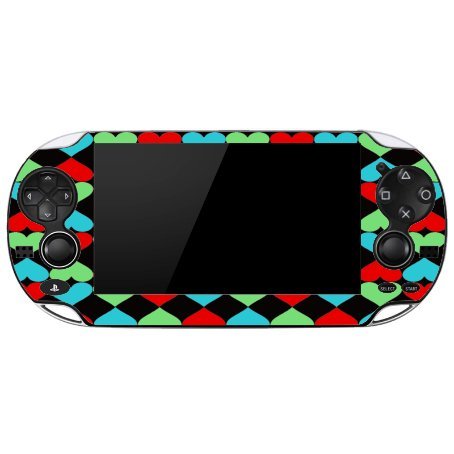 Retro Colored Hearts Vinyl Decal Sticker Skin by ElitePrinting for Playstation Vita