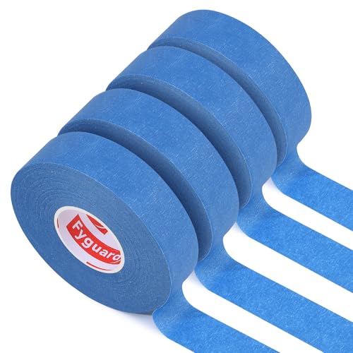 Fyguard 4 Rolls Blue Painters Tape 24mm x 50m Crepe Paper Waterproof UV-resistant Masking Tape for Painting Renovations Decoration No Residue