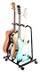 Rocktile Multistand 3-Fach Gitarrenständer - Mehrfach Gitarrenhalter für Klassik Gitarre, Akustik Gitarre, E-Gitarre, E-Bass - Gitarrenstativ klappbar mit Rollen - Saiteninstrumente Multi Stativ