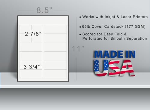 29,5 kg branco fosco cartões de lugar para mesa - 25 folhas/150 cartões de barraca - 6 por página 4