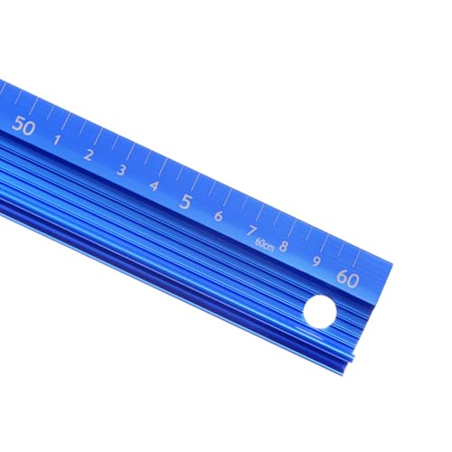 Kozelo Regla de Metal con Agarre Elevado 60cm Aleación de Aluminio Medición Precisa Protectora Recta