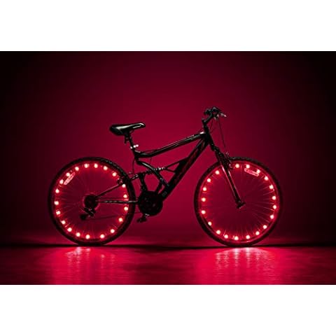 LED Bike Wheel Lights - 2 Tire Pack – Waterproof Tire Lights – Very Bright Tire Lights - Perfect for Safety and Fun – for Kids and Adults - Red Cover