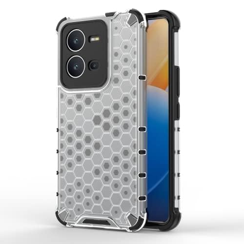 Image of Prime Retail Hard PC Back Case Cover for Vivo V25 5G Anti Slip Ultra Thin Shockproof Reinforced Corners (Transparent)