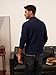 PJ PAUL JONES Men's Cardigan Sweaters Button Down Stand Collar Cardigans Casual Textured Knitted Sweater Navy Blue