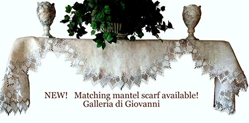 Lace 54" Table Runner Dresser Scarf Neutral Earth Tones European Lace #TOP4