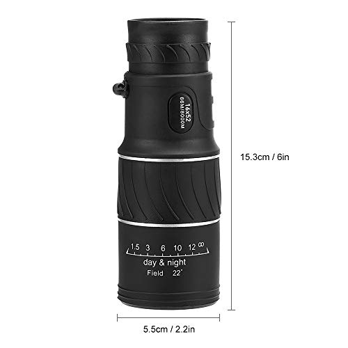 Honelife 16x52 Alta Potência Dupla Foco Monocular Telescópio Ao Ar Livre Portátil Handheld Ultra Mon