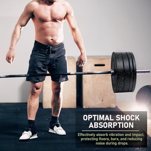 PhysKcal Hi-Temp Crumb Rubber Olympic Bumper Plates, 2’’ Stainless Steel Insert, IWF Coloured Weight Plates, Weight Discs for Weightlifting and Powerlifting - Image 4