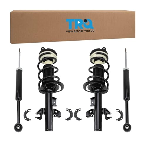 Image of TRQ Front and Rear Complete Strut Assembly & Shock Absorber Kit Complete Strut & Coil Spring Assembly Compatible with 2015-2017 Chrysler 200