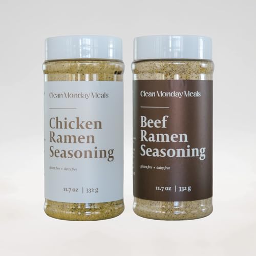 Clean Monday Meals | Chicken & Beef Ramen Seasoning Mix | Dairy Free & Gluten Free | 11.07oz | 2 Pack