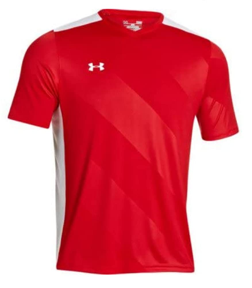 Under Armour Men's Fixture Volleyball Shorts Sleeve Volleyball Jersey - Red/White, Small