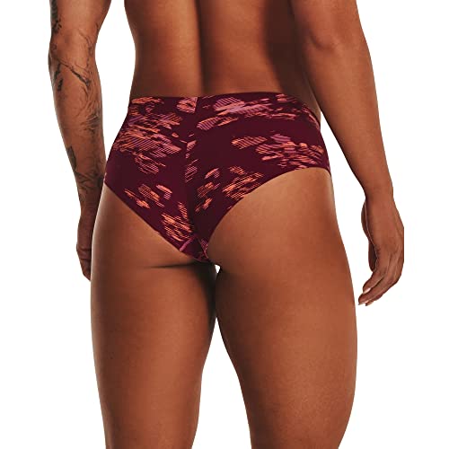 Under Armour Pure Stretch Hipster 3-Pack Print Pace Pink/Dark Cherry/Afterglow LG (US 12-14) - Image 3