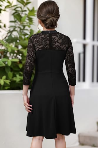 Girl's Dress Elegant Floral Lace 3/4 Sleeve Wedding Party A Line Dress 9-14 Years2