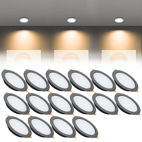 Spot LED encastrable 18W plafonnier blanc chaud 3000K encastré 170mm lot de 16