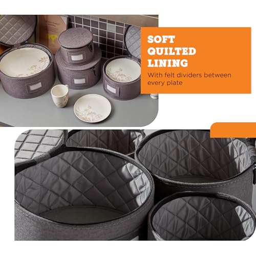 storageLAB China Storage Containers, Containers for Organizing, Hard Shell Case, Felt Plate Dividers, Moving Supplies, Storage Box, Wine, Dishes, Glasses Storage, Charger Plates Storage Containers by storageLAB - Image 5