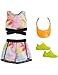 Barbie Tie-Dye Fashion Pack - GRB99 - Ensemble vêtements pour poupée - Short + Haut + Basket + Casquette - Neuf