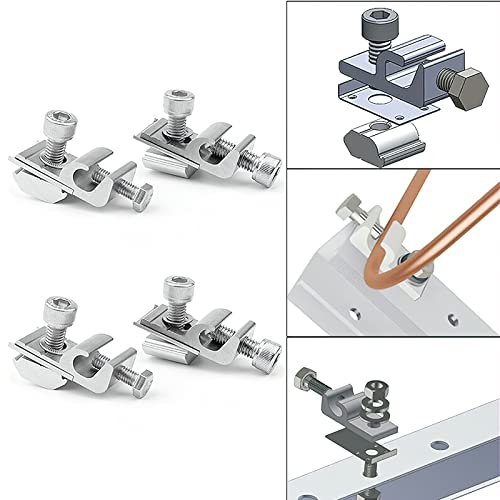 Standard Solarpanel Erdungsclip für Solar Montage System, 4 Stücke Erdungsklemme Boden Erdung Lug Solarmodul Montagehalterung Erdungsösen, Befestigungen, Photovoltaik Unterstützung