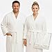 Jmr Usa Inc. Unisex 100% Cotton Terry Cloth Bathrobe – Ideal Robe for Men & Women at Home, Spa, Hotel, Sauna, Pool, Bath & Shower - White