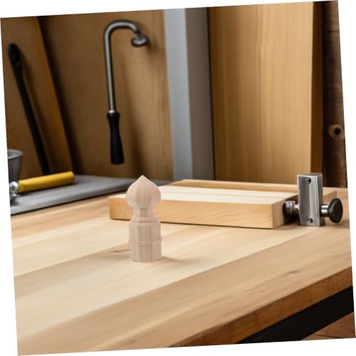 Remate de madera beige para escalera y poste de cama elegante 7