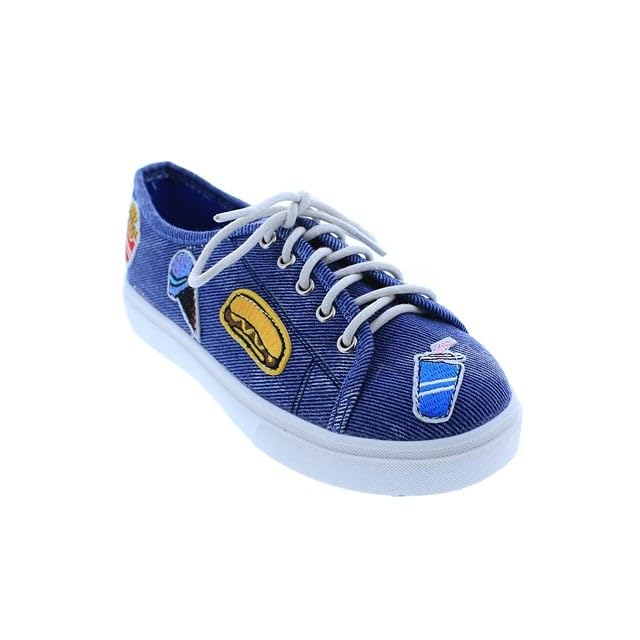 Liliana Kids Patch Denim Sneaker - Trendy Children's Shoes with Fun Denim Patchwork Design, Comfortable Casual Footwear for Boys and Girls, K-Lanny-1 - Main Image