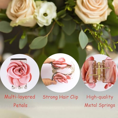 Pinzas para el cabello floral 3 piezas mediano y pequeño miniatura 6