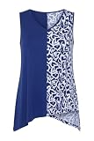 Angel of Style Damen große Größen Übergrößen Longtop, A-Linie, halb mit Herz-Muster, Zipfelsaum, x Miamoda dunkelblau 52 853294750-52