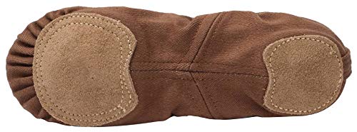 Linodes Ballet Shoes For Women Stretch Canvas Split Sole Dance Shoe For Girls-Coffee-9M #TOP5
